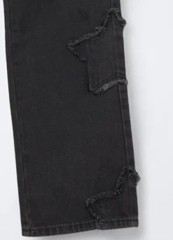 Pantaloni in denim di misto cotone Straight Fit ragazza