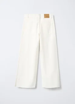 Pantaloni in denim di puro cotone Wide Leg ragazza