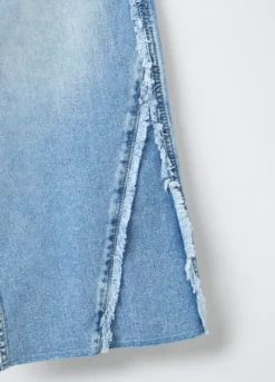 Pantaloni in denim di puro cotone Wide Leg ragazza