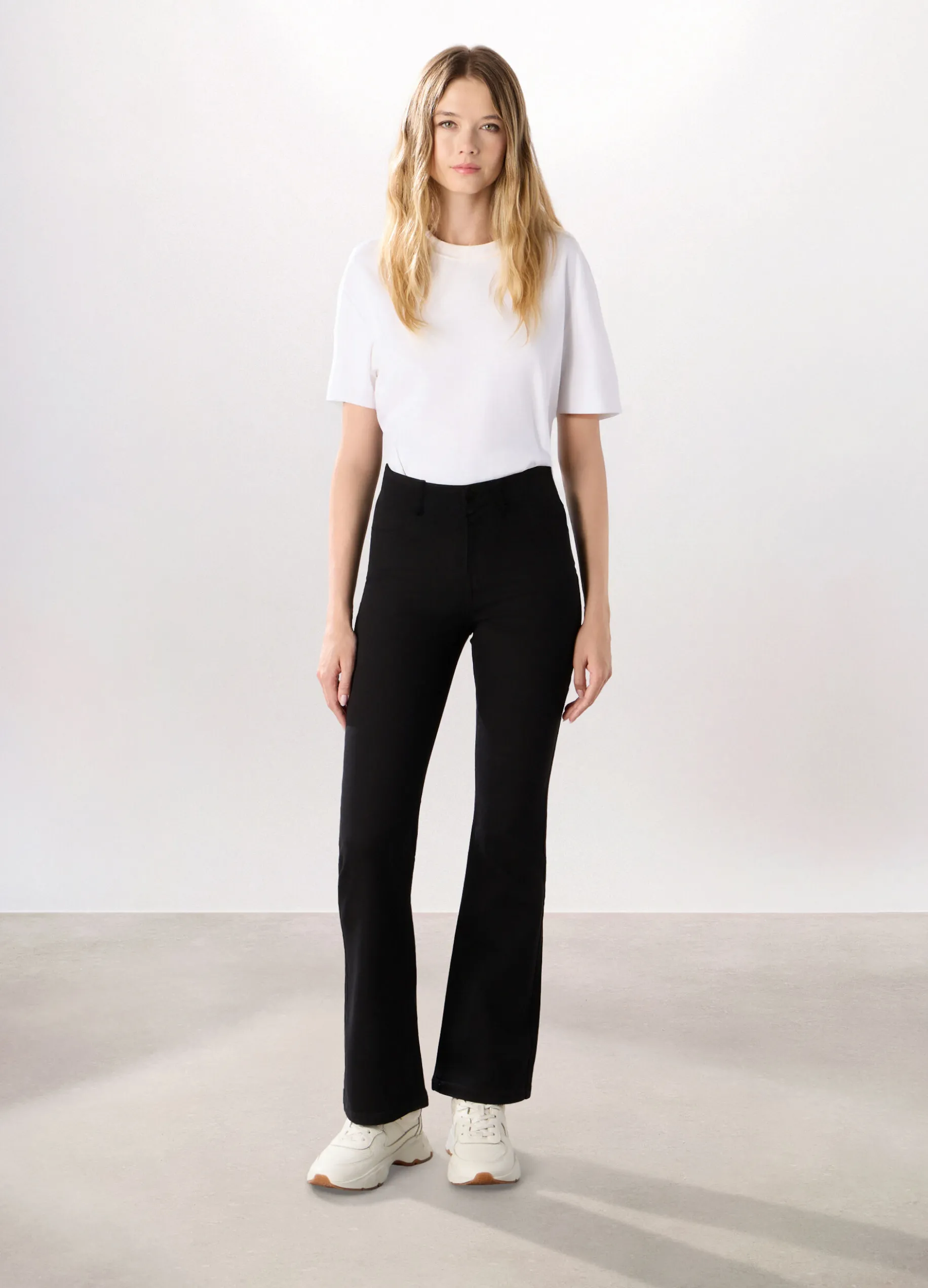Pantaloni in denim misto cotone donna