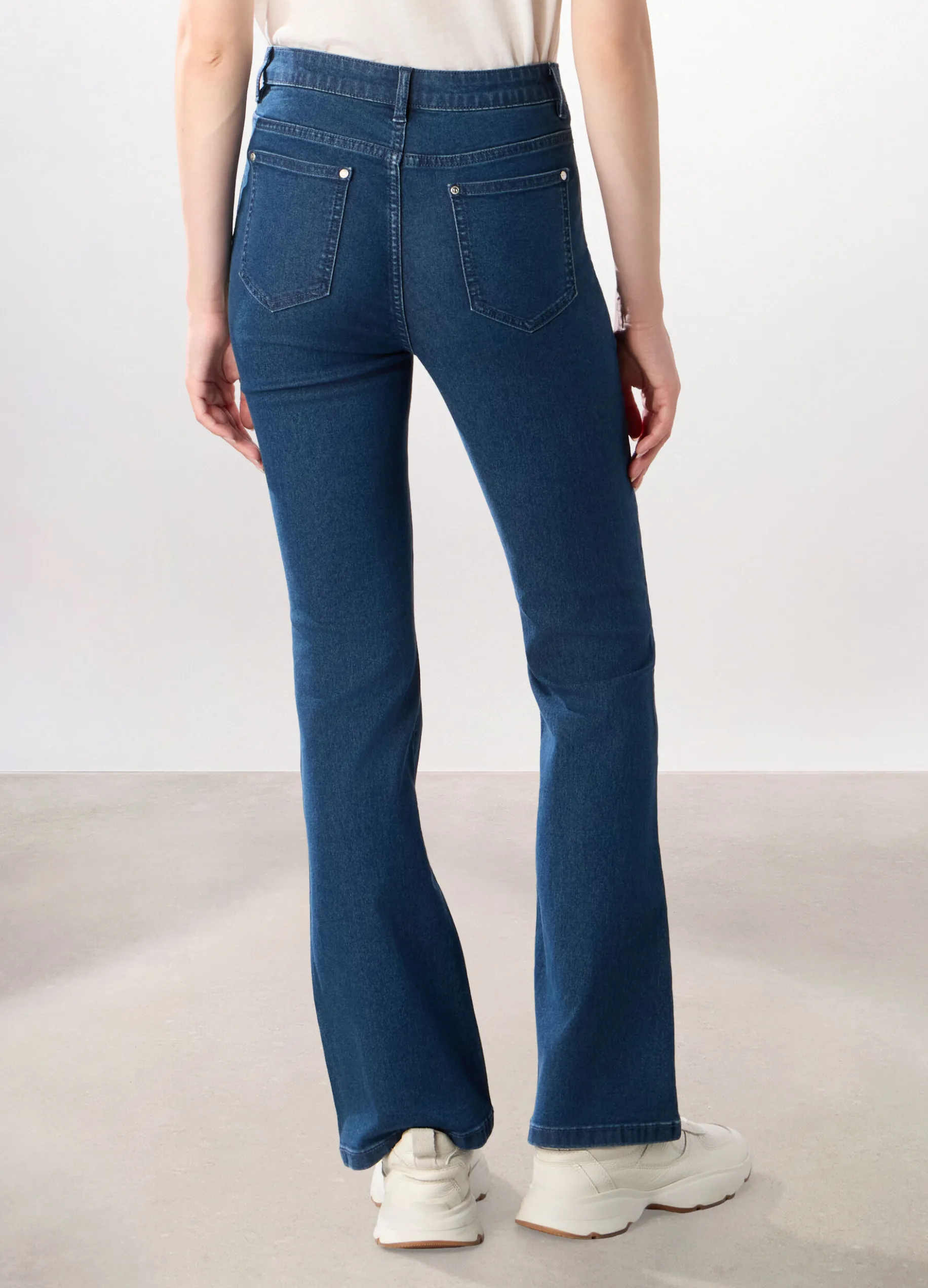 Pantaloni in denim misto cotone donna