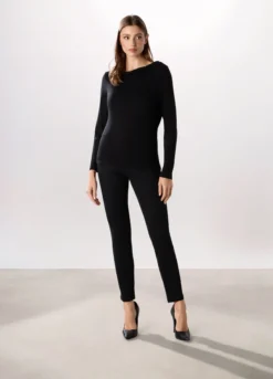 Pantaloni in denim misto cotone donna