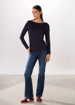 Pantaloni in denim stretch misto cotone donna