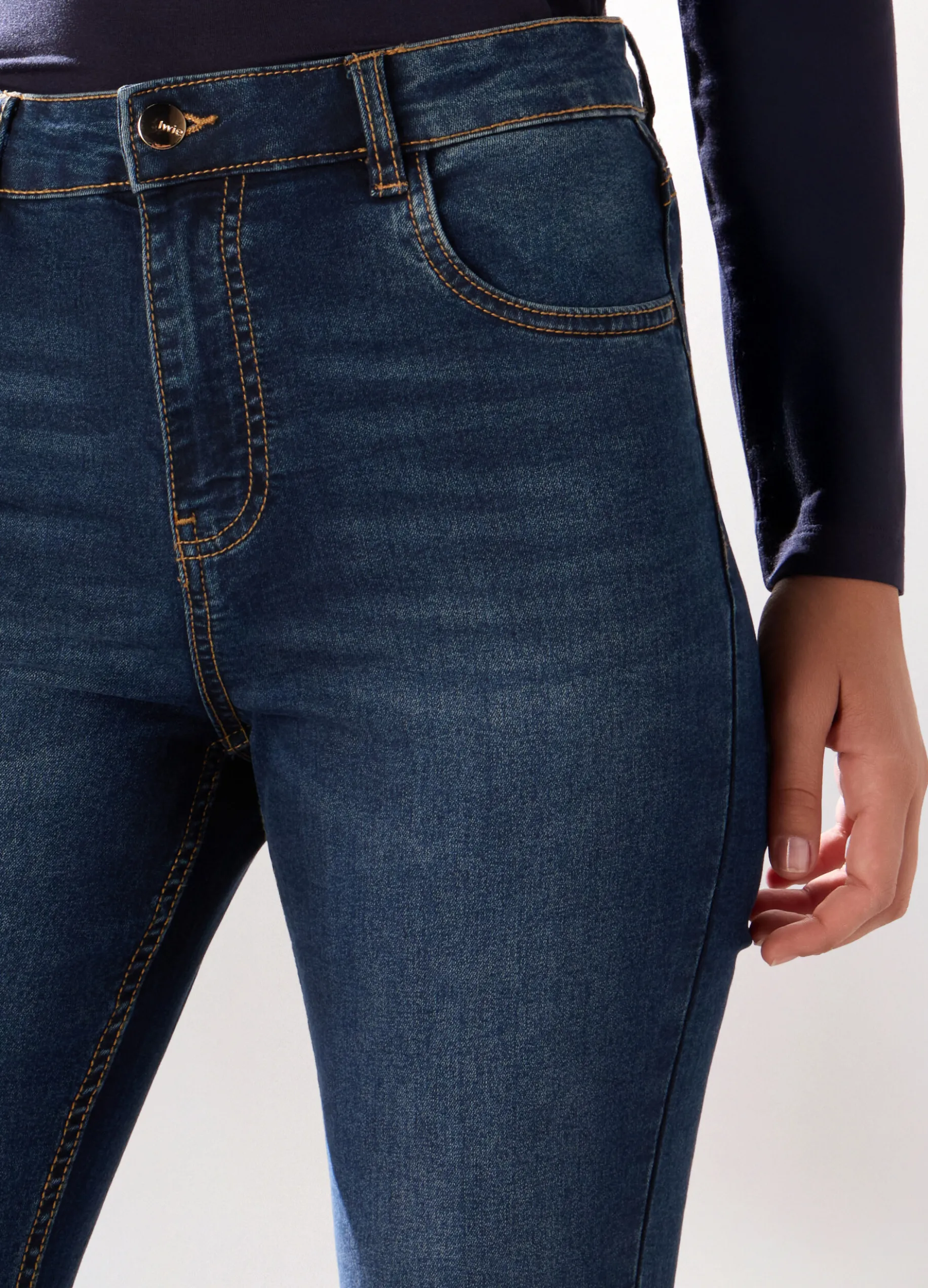 Pantaloni in denim stretch misto cotone donna