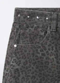 Pantaloni in drill di puro cotone Wide Leg ragazza