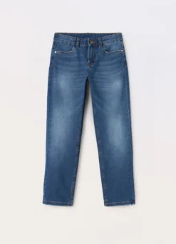 Pantaloni in stretch denim di misto cotone ragazzo
