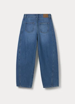 Pantaloni mom fit in denim di puro cotone ragazza