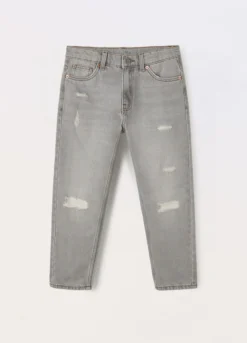 Pantaloni ripped in denim di misto cotone ragazzo