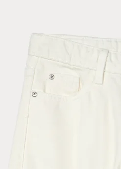 Pantaloni wide leg in twill di puro cotone ragazza
