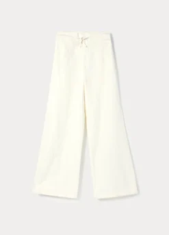Pantaloni wide leg misto lino ragazza