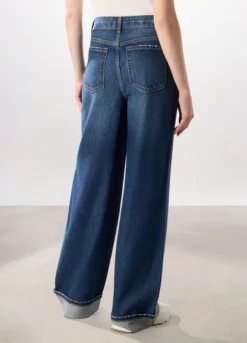 Pantaloni wide leg ripped donna