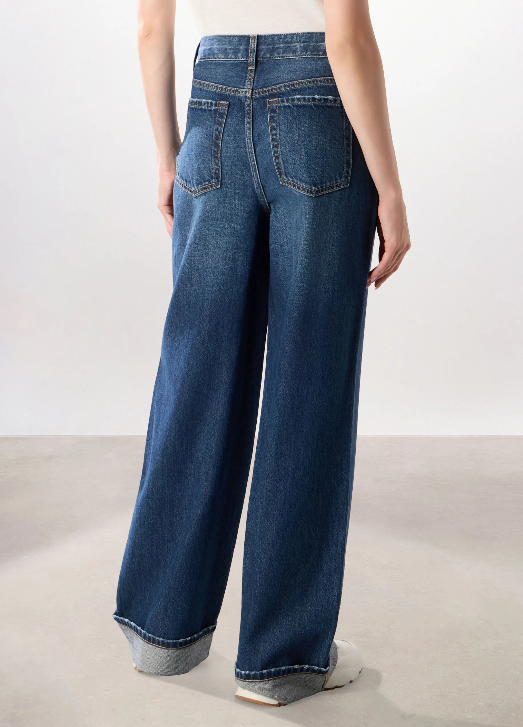 Pantaloni wide leg ripped donna