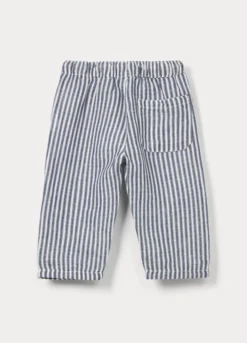 Pantaloni a righe misto lino bimbo