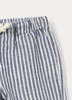 Pantaloni a righe misto lino bimbo