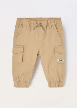 Pantaloni cargo in cotone stretch neonato