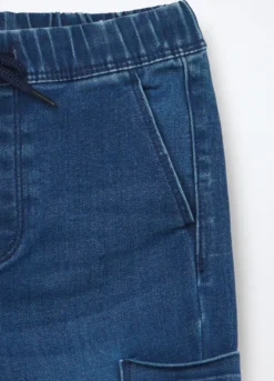 Pantaloni cargo in denim di misto cotone neonato
