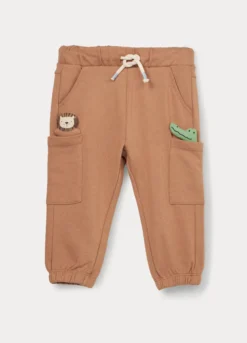 Pantaloni cargo in french terry di puro cotone bimbo