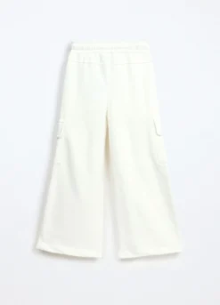 Pantaloni cargo in french terry di misto cotone bambina