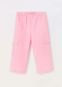 Pantaloni cargo in puro cotone neonata