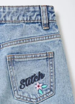 Pantaloni Disney in denim di puro cotone Wide Leg bambina