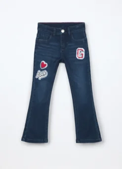 Pantaloni flare fit in denim bambina