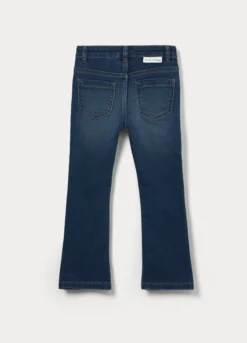 Pantaloni flare fit in denim di misto cotone bambina