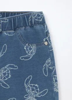 Pantaloni flare fit in french terry denim bambina