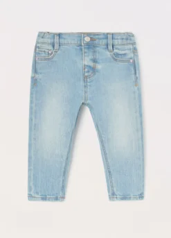 Pantaloni in denim di cotone stretch neonata