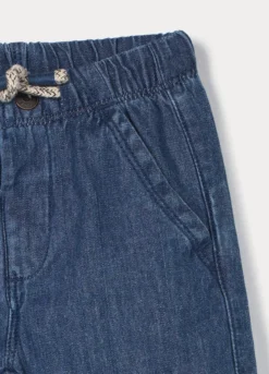 Pantaloni in denim di puro cotone neonato