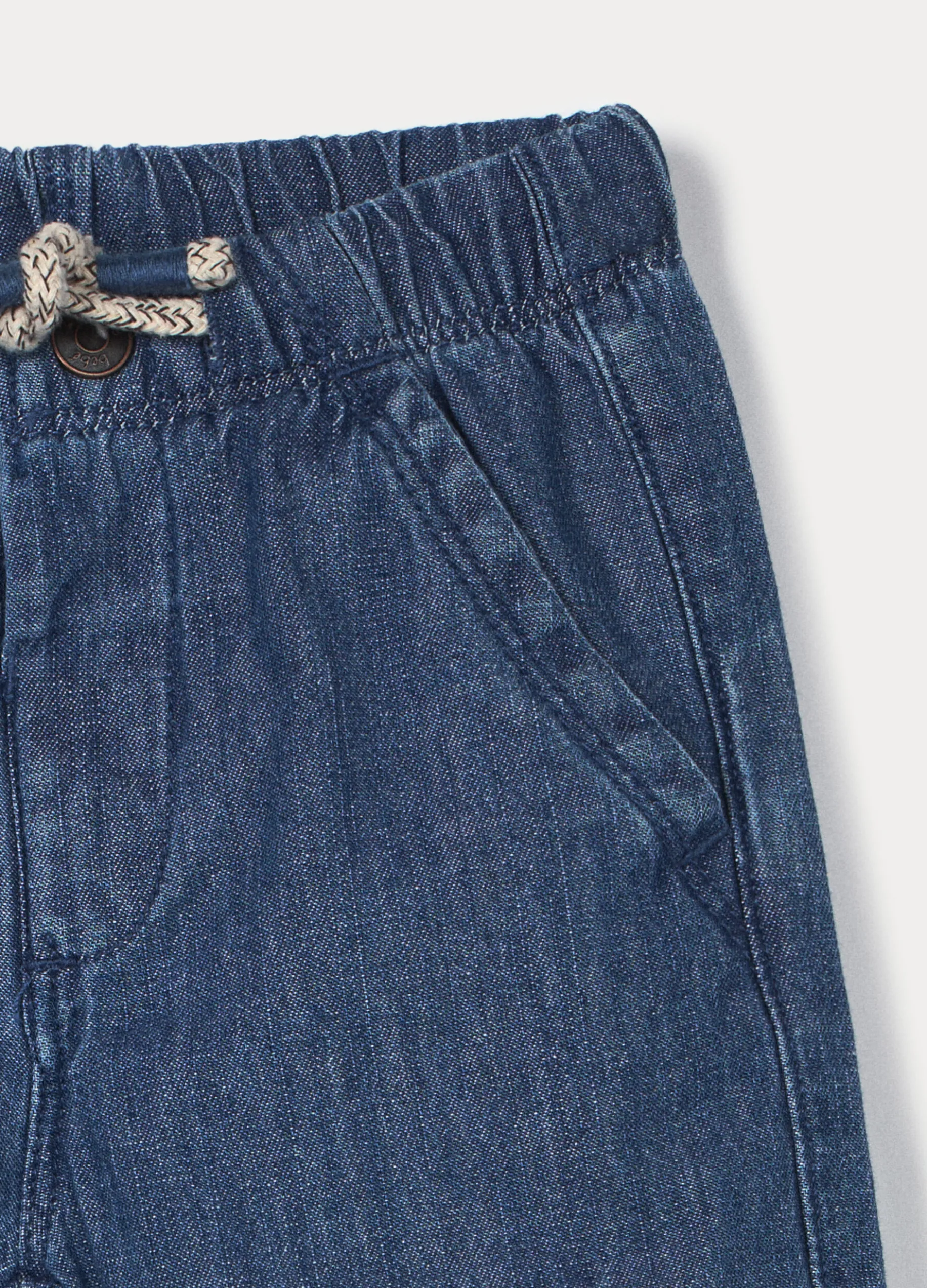 Pantaloni in denim di puro cotone neonato