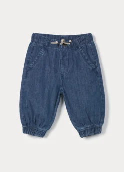 Pantaloni in denim di puro cotone neonato