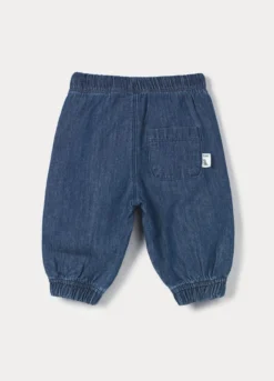 Pantaloni in denim di puro cotone neonato