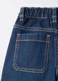 Pantaloni in denim di puro cotone Wide Leg bambina