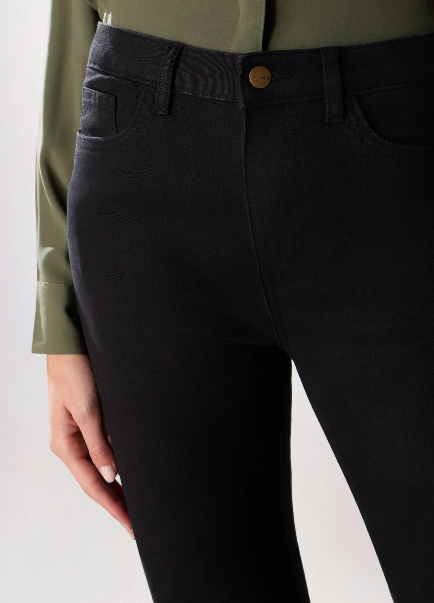 Pantaloni in denim misto cotone donna