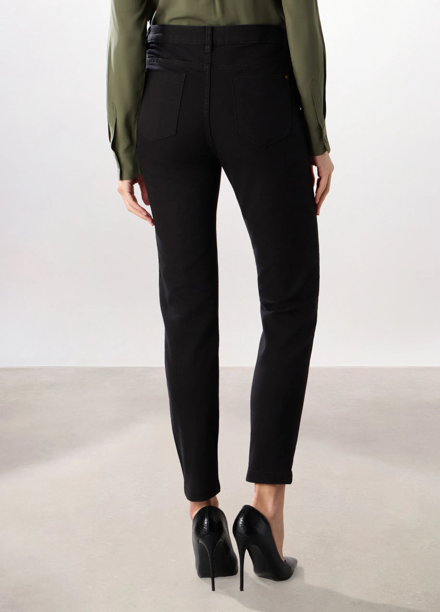 Pantaloni in denim misto cotone donna