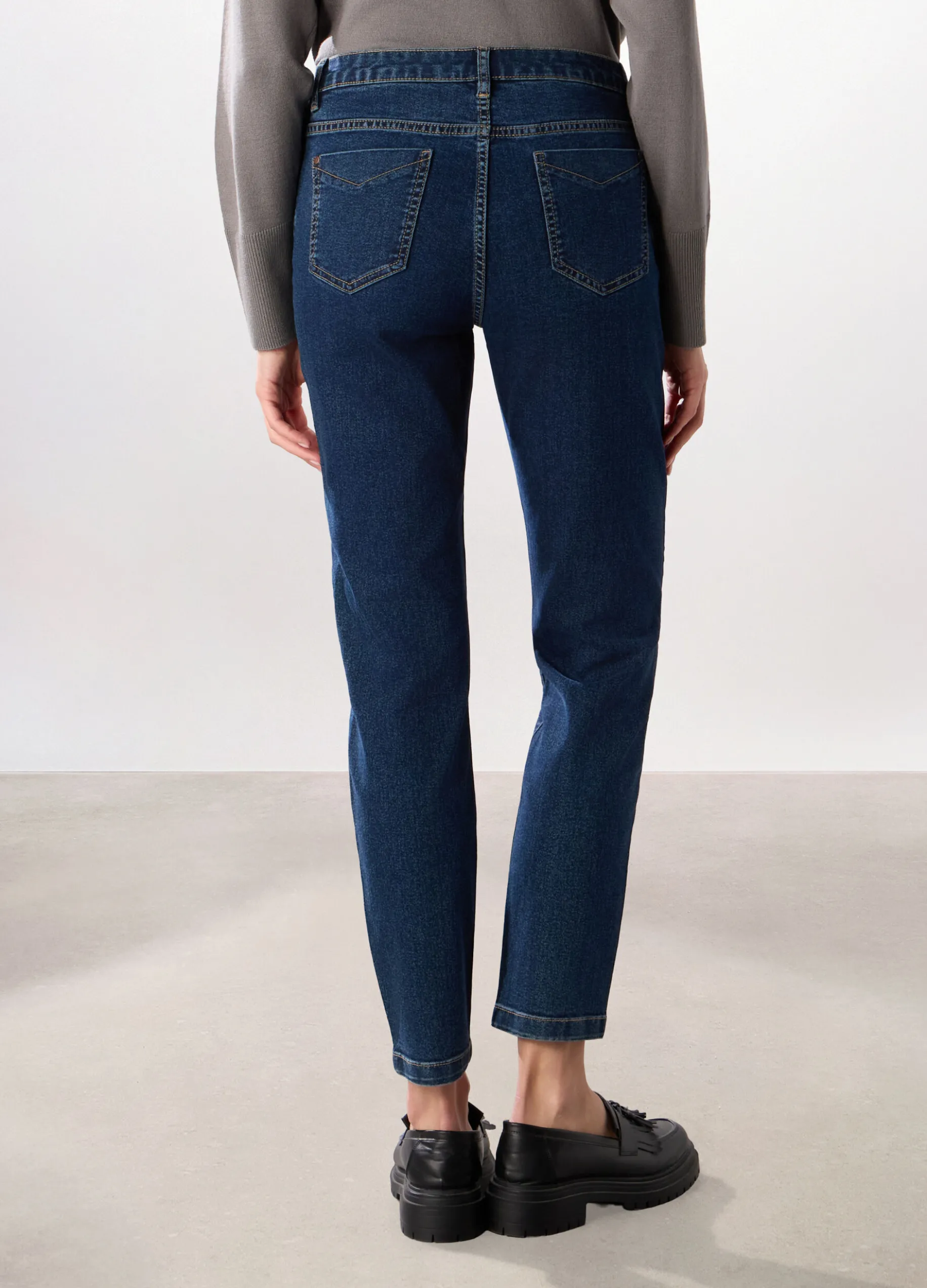 Pantaloni in denim misto cotone donna