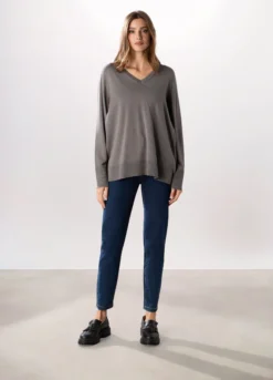Pantaloni in denim misto cotone donna