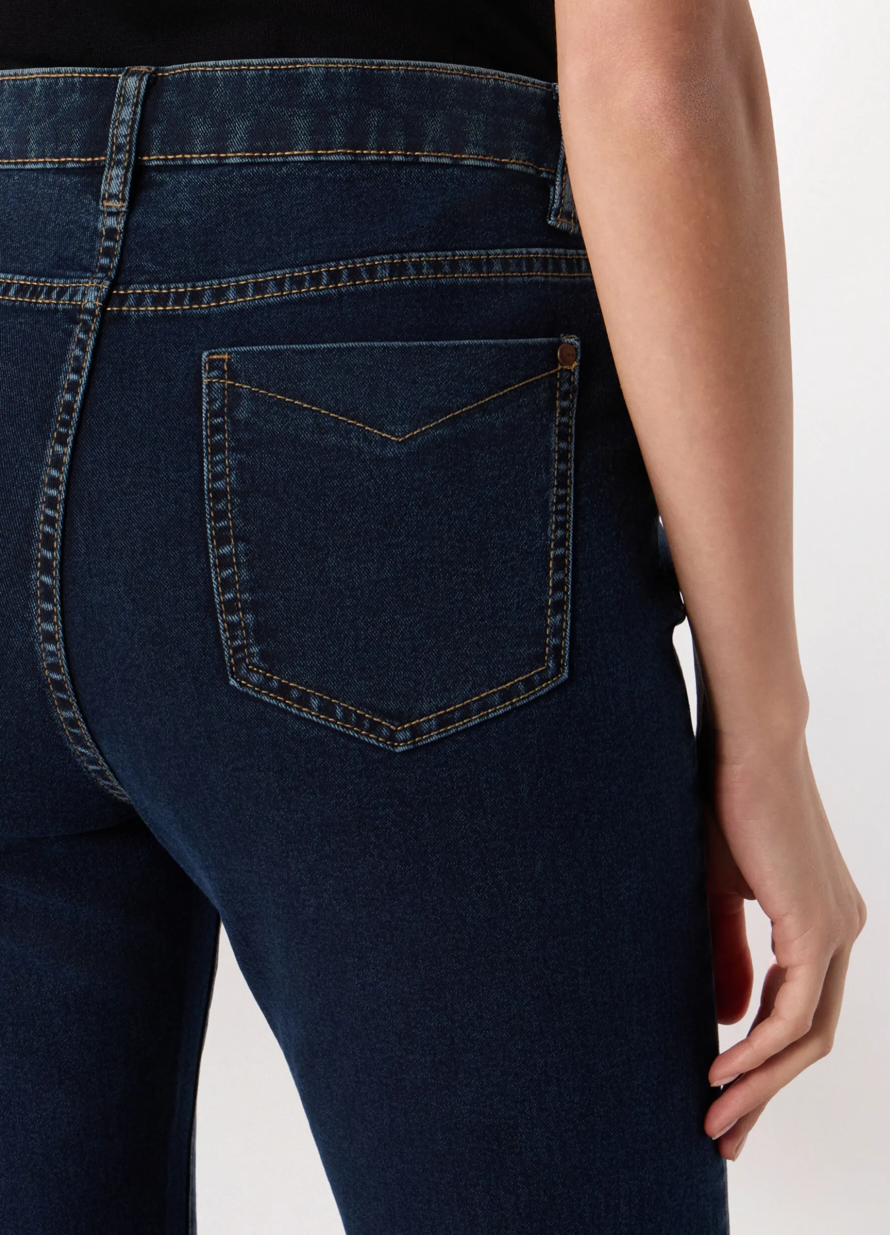 Pantaloni in denim misto cotone donna