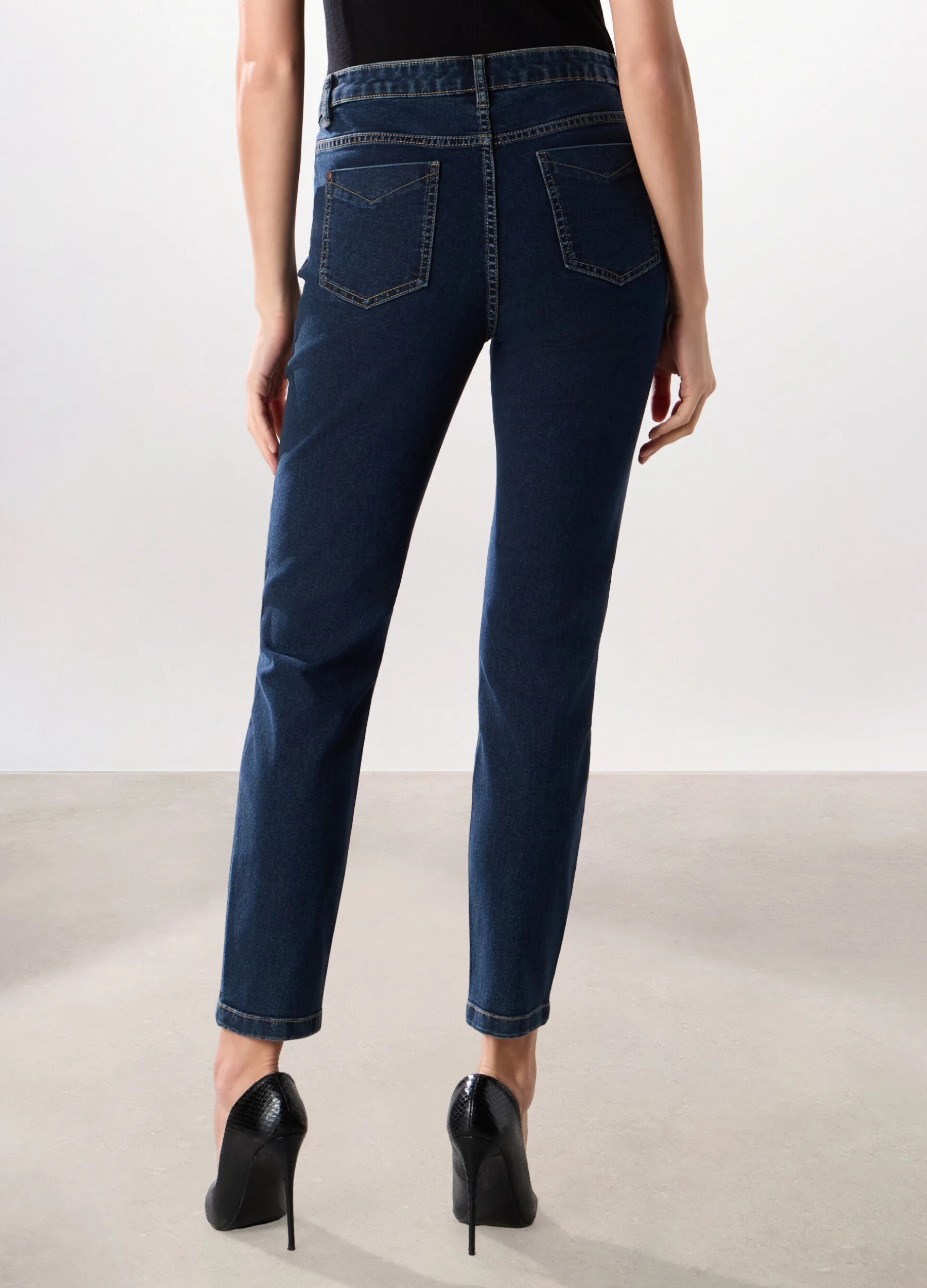 Pantaloni in denim misto cotone donna