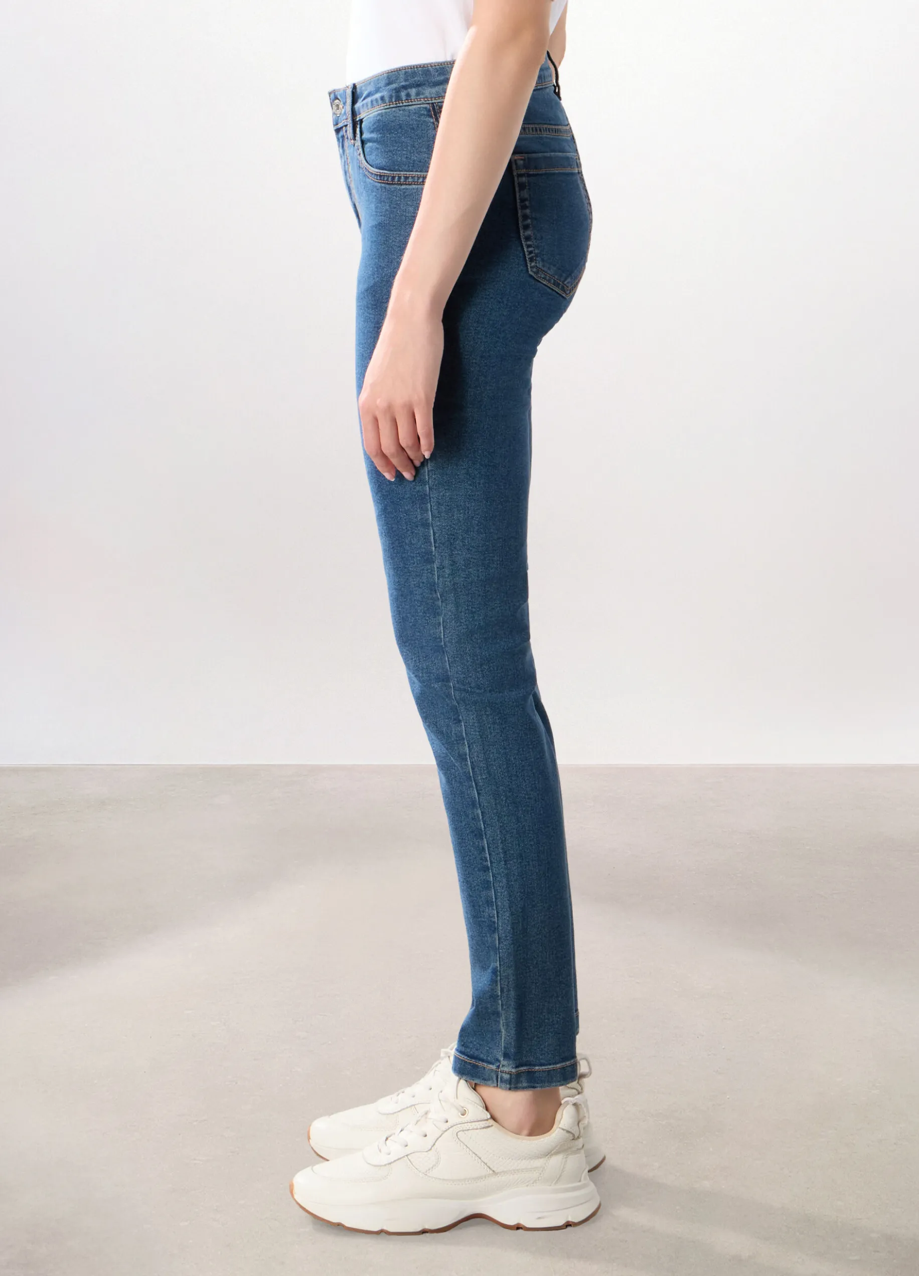 Pantaloni in denim misto cotone donna