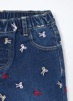 Pantaloni in denim misto cotone neonata