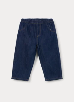 Pantaloni in denim misto cotone bimbo