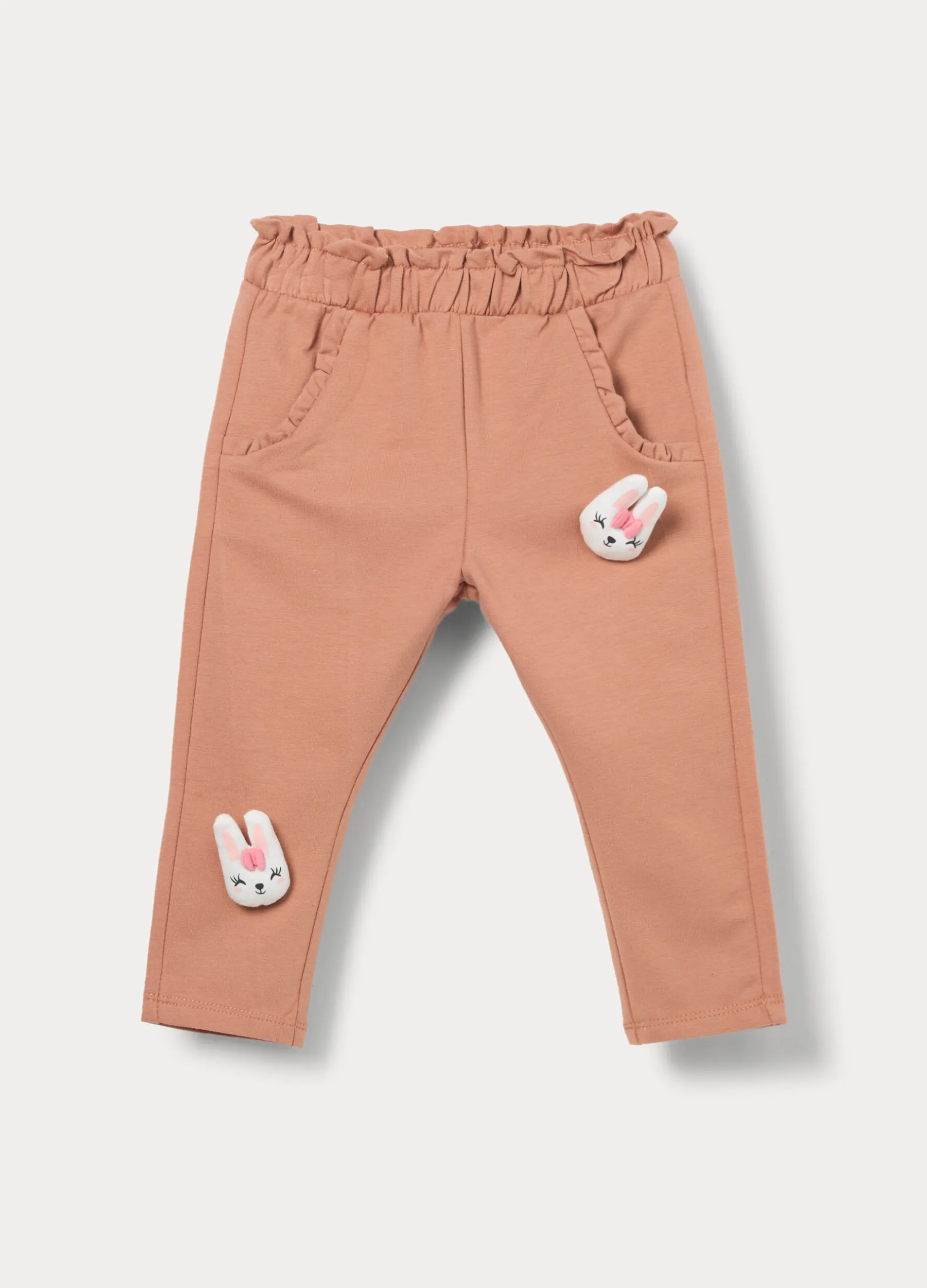 Pantaloni in french terry di cotone stretch bimba