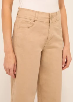 Pantaloni in twill di cotone stretch donna
