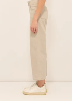 Pantaloni in twill di cotone stretch donna
