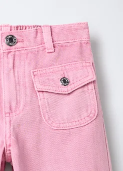 Pantaloni in twill di puro cotone Wide Leg bambina