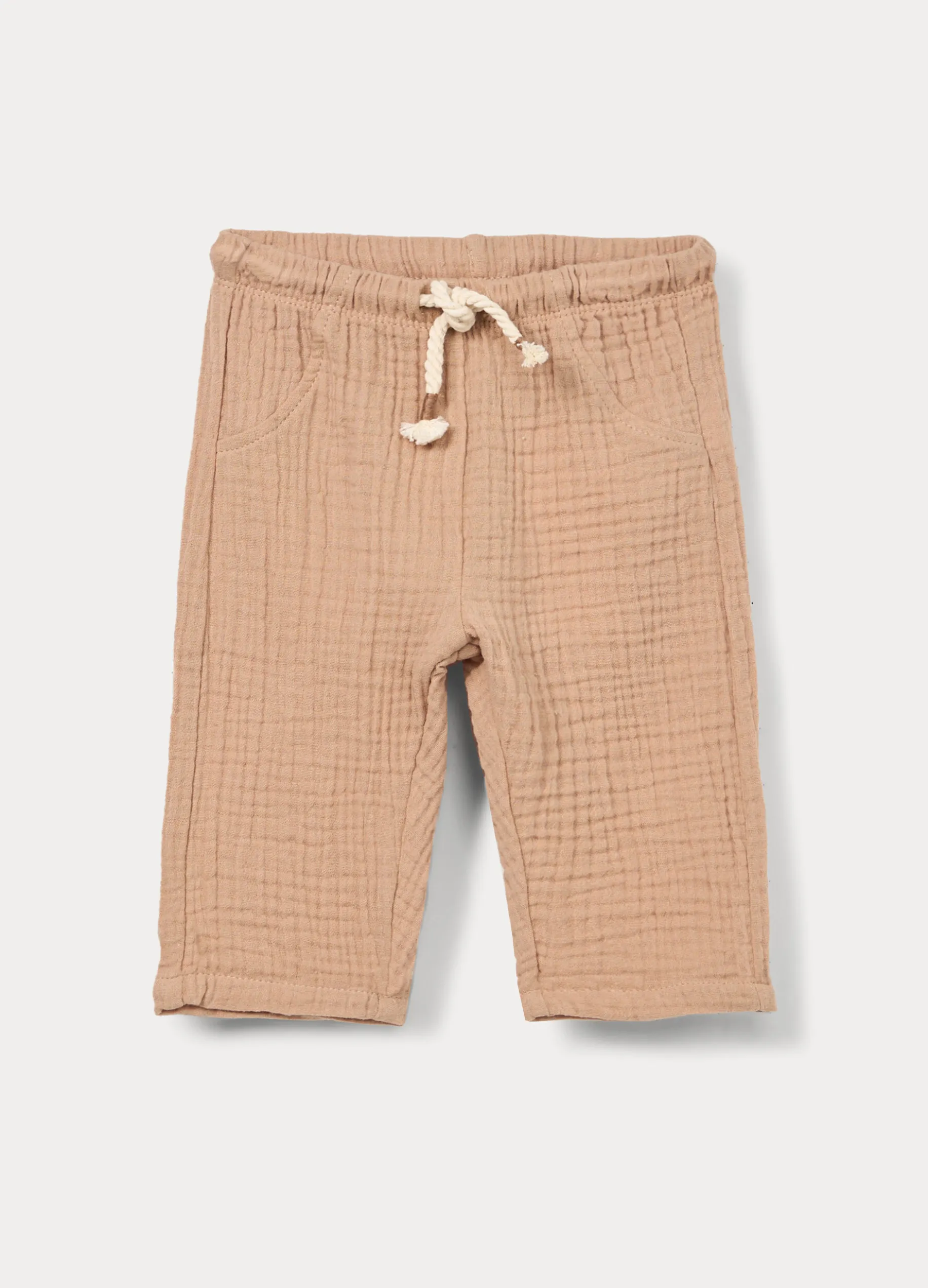 Pantaloni lunghi in puro cotone neonato