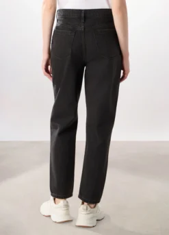 Pantaloni mom fit in denim di puro cotone donna