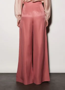 Pantaloni palazzo regular fit misto lino donna