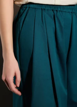 Pantaloni palazzo regular fit in puro cotone donna